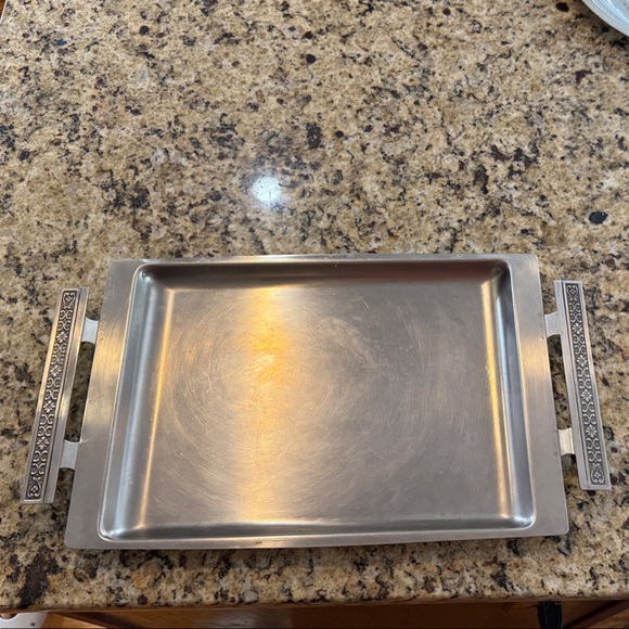 Cordova Silver Rectangular Serving Tray with Ornate Handles - Picture 1 of 4